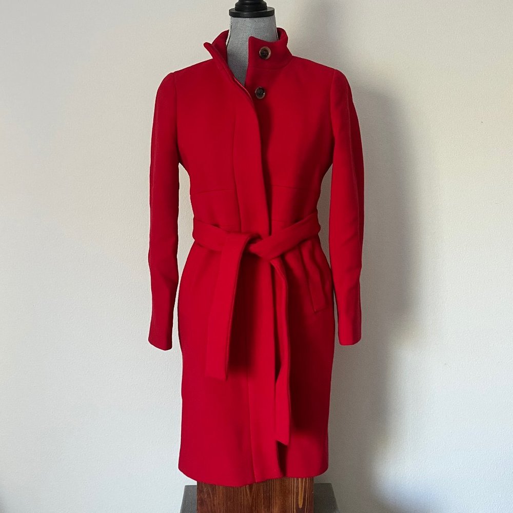 J. Crew Double Cloth Red Wool Coat